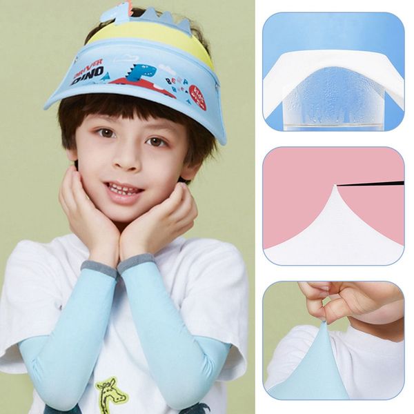 

1 pairs=2pcs children cool sleeves arm cover uv protection sleeve arms sunscreen breathable ice silk summer sleeve for kids, White