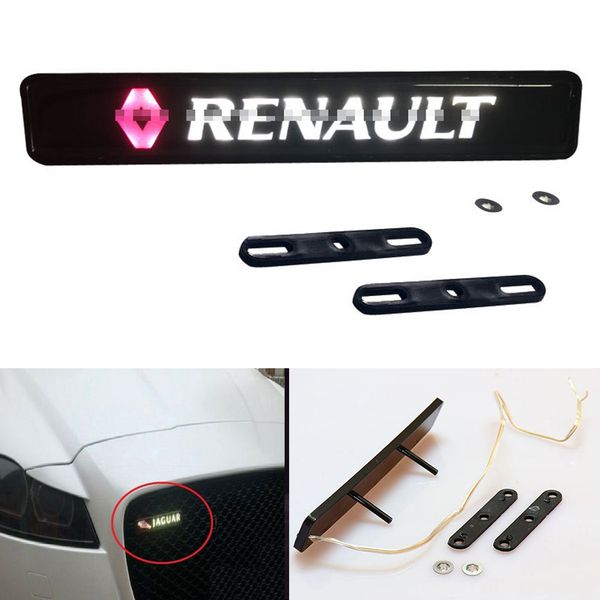 

car front bumper grille auto emblem luminescent badge sticker for renault led light