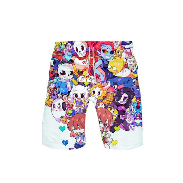 

2019 undertale 3d streetwear casual spring summer board shorts men/women hip hop fashion, White;black
