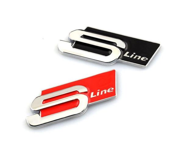 Adesivos de carro 3D Metal S Line Sline Para Audi A1 A3 A4 B6 B8 B5 B7 A5 A6 C5 Auto emblema