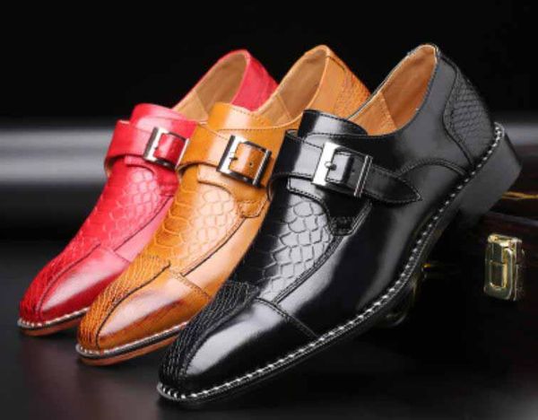 Crocodile Pattern Homens clássico vestido de negócios sapatos pontudos PU Leather Shoe Formal Big Size 48 Partido Masculino casamento Calçado