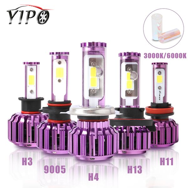 

2pcs h4 led headlight kit h11 h3 9005 h13 headlamp lampada auto car styling 12v canbus h11 led cob car lights bulb 3000k 6000k