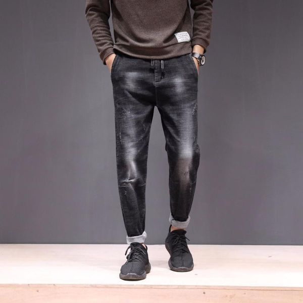 

men's jeans autumn and winter black grey large, Blue