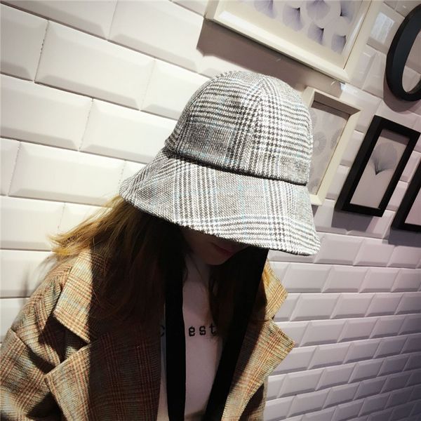 

the fashion joker plaid bucket hat fisherman hat outdoor travel sun cap hats for women 0279, Blue;gray