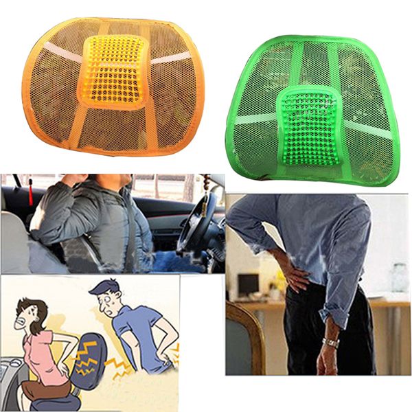 

universal car seat chair back massage supports waist cushion mesh ventilate cushion pad for car office home styling