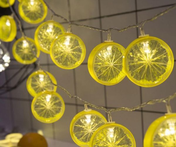 Lemon Slice Decoration String Lamp Lantern Lights Star Network Holidays Lights Christmas Girl Heart Bedroom Room Layout String Lights Globe String