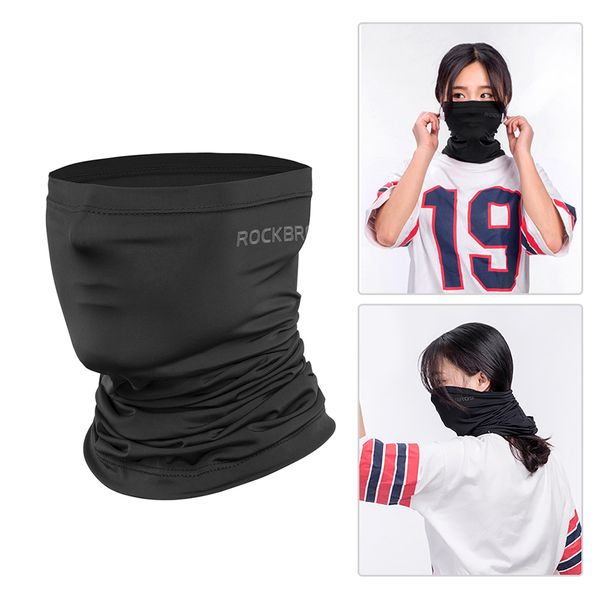 

bike bicycle half face mask motorcycle neck warmer riding running neck wrap ice silk dust sunlight protection headgear, Black