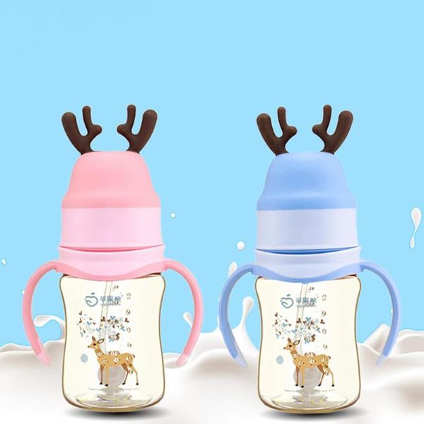 

180ml newborn feeder cute antlers milk bottle creative gift for children color random