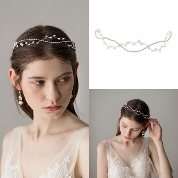 Romantic Hair Bands Bridal Crowns Wear Fairy Silver Pearls Bridal