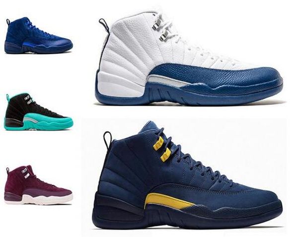 

12 bordeaux dark grey wool basketball shoes 12 wings 12s the master sports sneakers xii colorway:black metallic gold-white men athletics