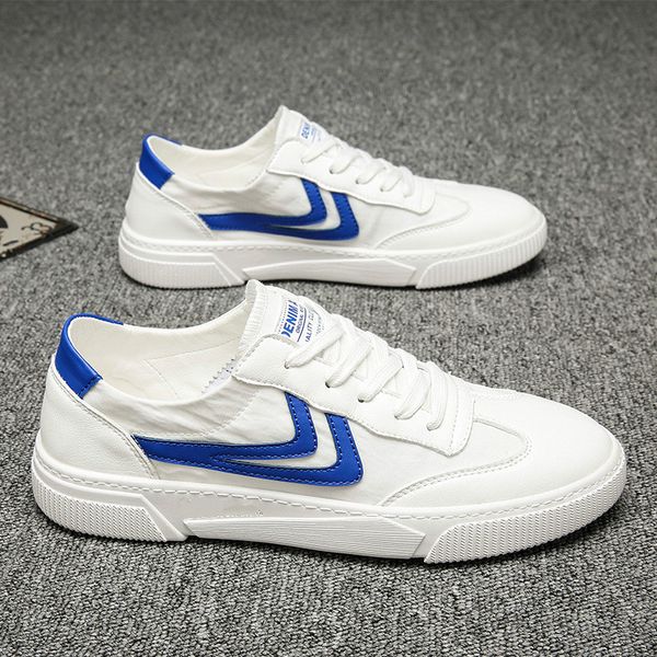 

2020 canvas shoes men's fashion casual shoes student board breathable wild white, Black