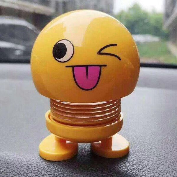 

Emoji Car Decoration ABS Funny Emoji Shaking Head Dolls Automobile Dashboard Decoration Creative Smiley Cute Shy Expression Decor Toys 200pc