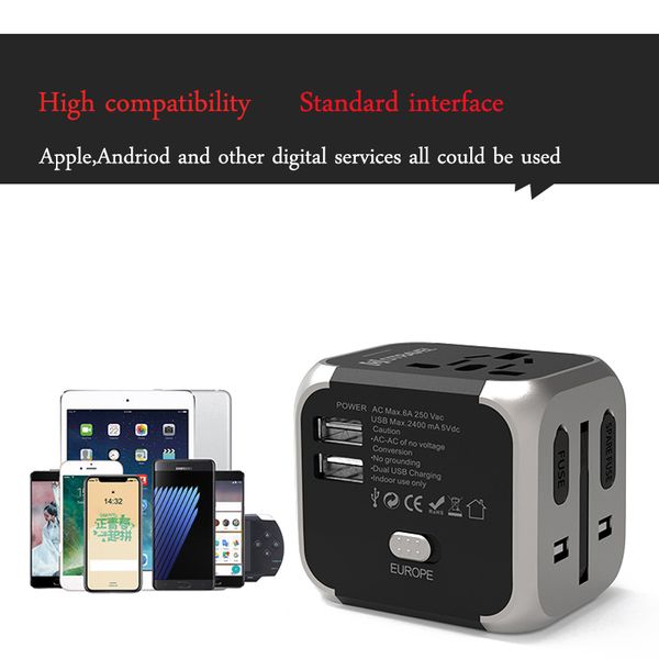 

multi-function conversion socket dual usb charger travel converter universal conversion plug easy to carry