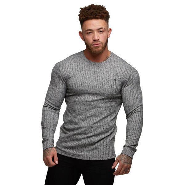 

2020 new men's designer long-sleeved t-shirt autumn fitness men cultivating sports and leisure round neck solid color fashion wholesale, Black