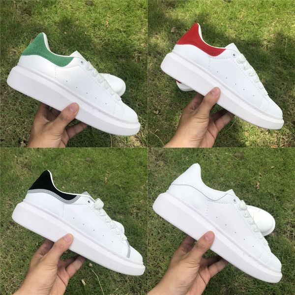 

new release designer men women sneaker casual shoes fashion smart platform flat party shoes white black velvet reflective leather lace up