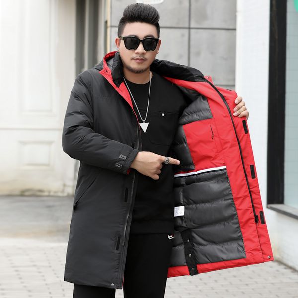 

plus size 10xl 12xl 8xl winter jacket men stand collar male parka jacket mens solid thick jackets and coats man winter parkas, Black