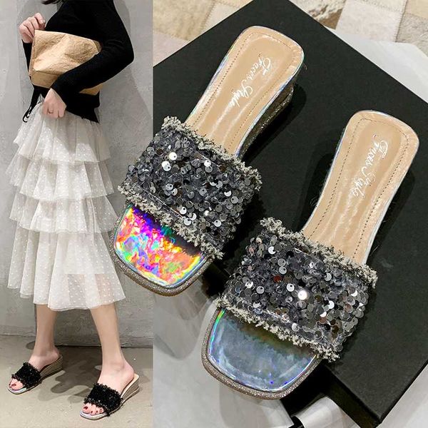 

house slippers platform women luxury shoes pantofle med slides on a wedge heeled mules designer 2020 heels summer soft wedges, Black