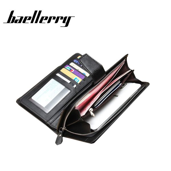 

rope wallet business casual men's clutch bag long wallet men's handbag multi position purse, Red;black