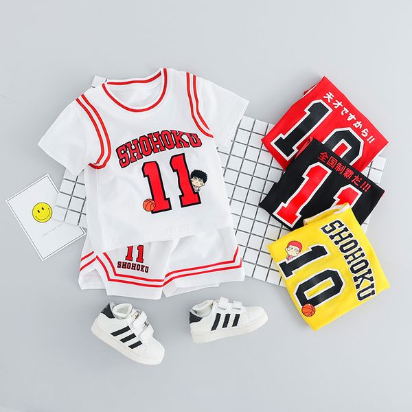 

2019 Summer Toddler Boy Sports Wear Clothing Set Children Football Uniforms Clothing Basketball T-shirt Boys Suit Kids Clothes