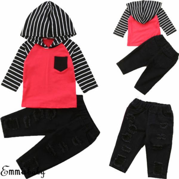 

Newborn Infant Kids Toddler Baby Boys Baby Girls Outfits Hoodie Tops Cotton Casual Long Sleeve T-shirt+Pants Clothes Set 6M-4Y