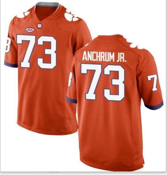 

men clemson tigers tremayne anchrum jr. #73 real full embroidery college jersey size s-5xl or custom any name or number jersey, Black