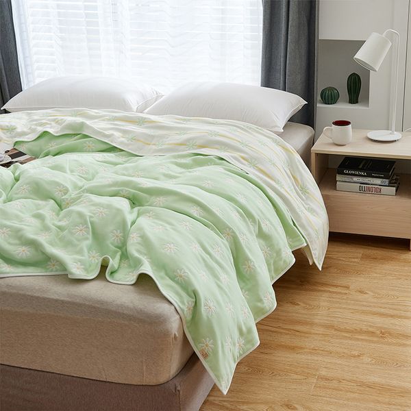 

idouillet dobby sunflower 6 layer cotton muslin blanket breathable baby swaddle blankets toddler nursery cuddle coverlet