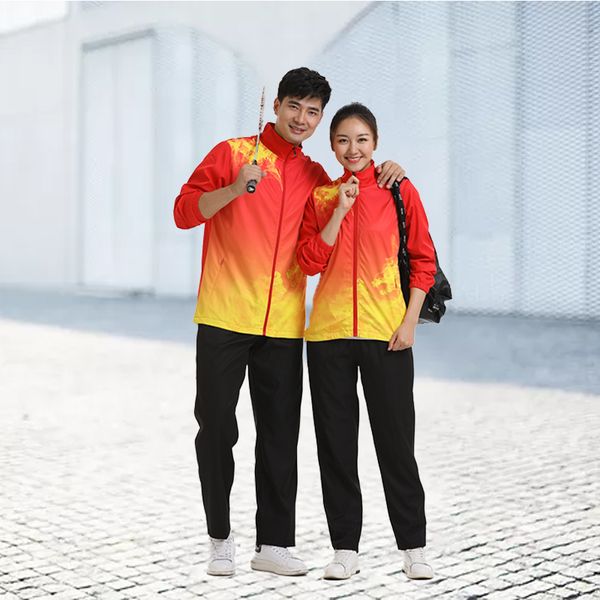

2019 men women team training tracksuits waterproof running sets gym team sportwear sport training jogging suits, Black;red