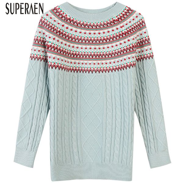 

superaen europe pullovers sweaters 2019 autumn and winter new wild casual fashion ladies sweaters long-sleeved knit female, White;black