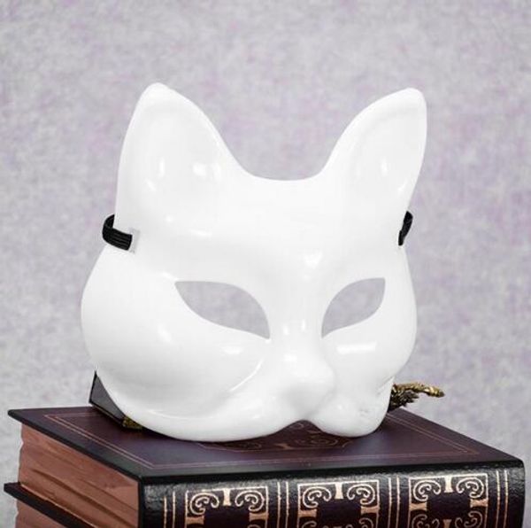 Blance Fox Mask Mask Cosplay Decoration DIY Костюм ручной работы Яркая вечеринка неокрашенная белая сексуальная маска вечеринка Masquerade Masks Blanks 30 шт. / Лот GB442