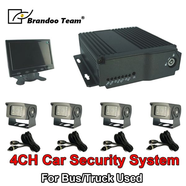 

4ch mdvr kit including 4pcs 2.0mp ahd car waterproof camera + 1pcs hd car monitor truck 1080n mobile dvr kit