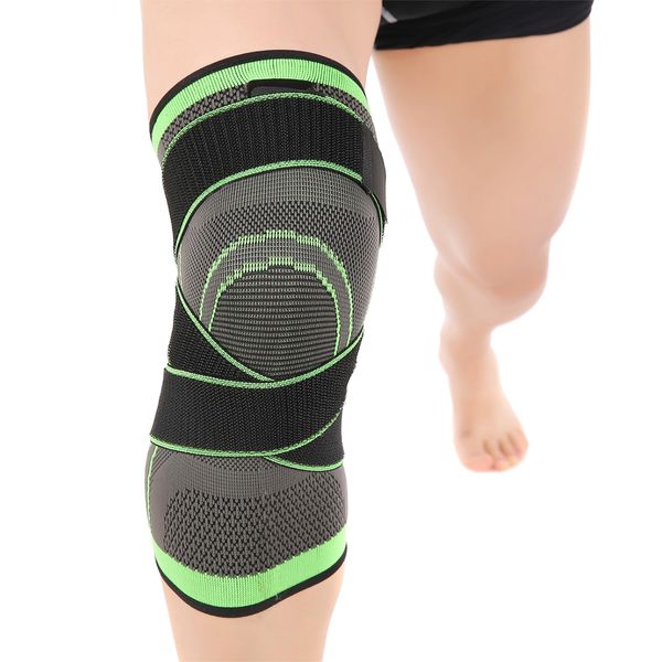 

knee brace support single wrap with adjustable compression straps knee support braces sleeve for running jogging sports, Black;gray