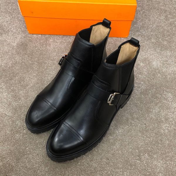 

new australia booties fashion designer men/women luxury leather short boots black boots leather ankle boots flat sole