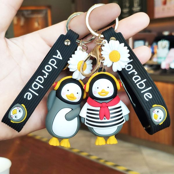 

cute animal new korean style keychain for women silicone trinket charms daisy key chain girl bags keyring jewelry gift trendy, Silver