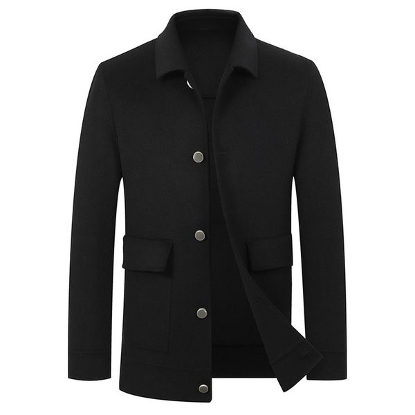 

winter jackets and coats men business casual button warm men wool jackets black slim fashion coats overcoat clothes abrigo