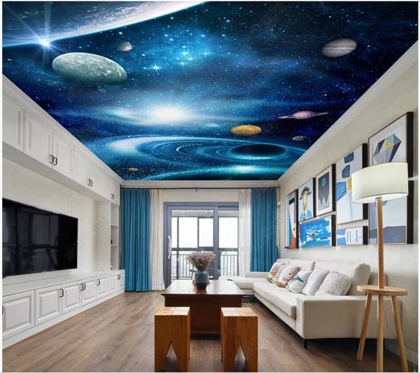 

3d ceiling murals wallpaper custom p fantasy universe starry sky planet background home decor living room wallpaper for walls 3 d