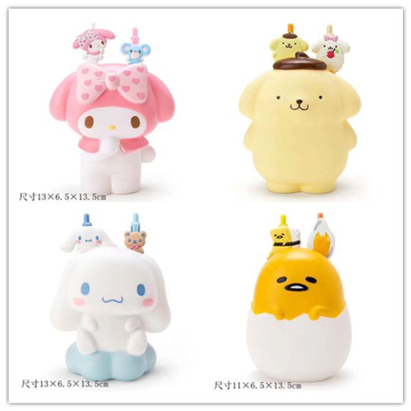 

ivyye 1pcs cinnamoroll melody gudetama anime bag parts cartoon accessories pen case key storage pencil box gift, Black