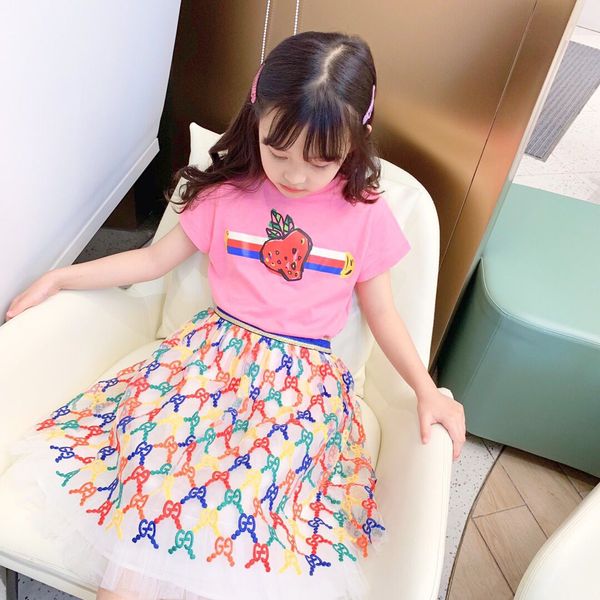 

new fashion brand girls summer shirt +tutu skirt baby girl summer dress and kids summer clothing sets