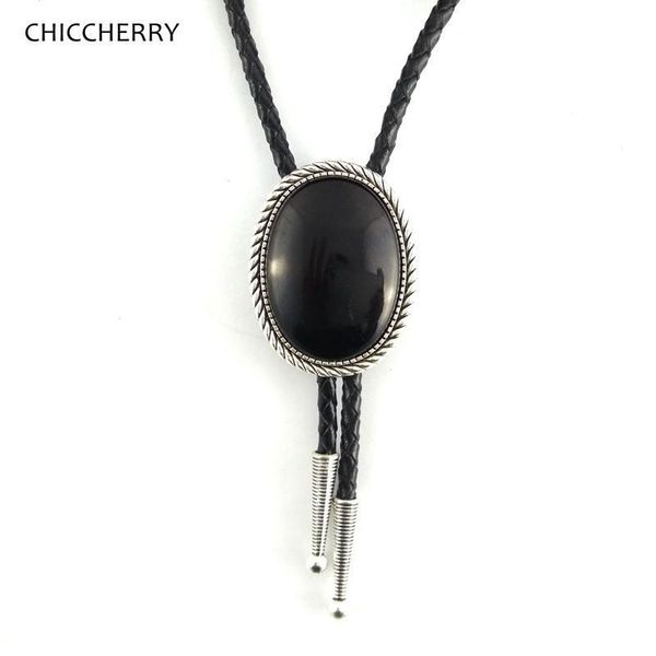 

oval black royalblue stone leather cord pendant necklace for women men bolo tie indian bola tie fashion wedding accessories gift, Blue;purple