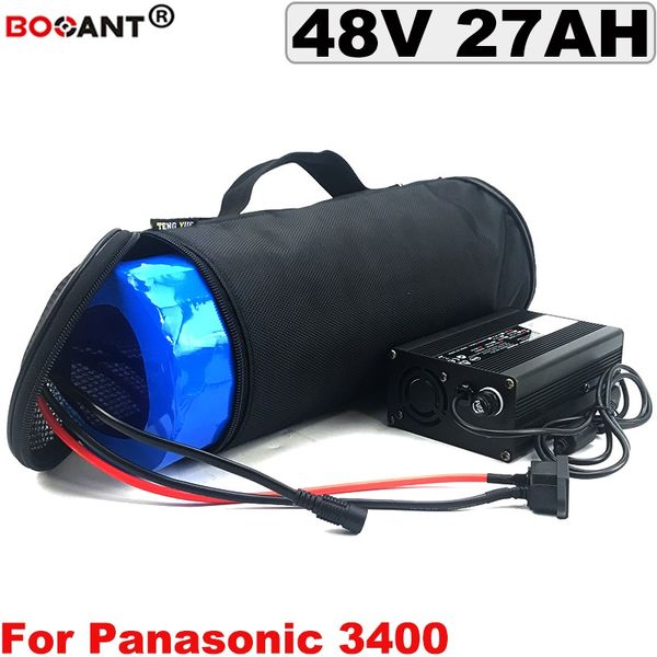 Şarj edilebilir Lityum iyon pil takımı bir Çanta + 5A Şarj Bafang BBS 1000W 2000W Motor için 13S 48V 27AH Elektrikli Bisiklet Akü