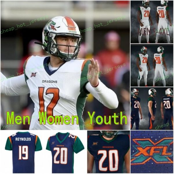 

custom xfl seattle dragons jersey brandon silvers kenneth farrow ja'quan gardner williams reynolds proehl johnson temple sutton smith, Black;red