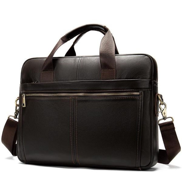 

genuine leather bag for men briefcase messenger bag male lapbusiness men's briefcases office business tote for document