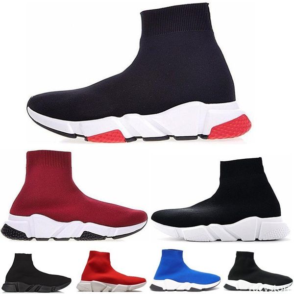 

2019 designer socks shoes fashion luxury men women sneakers speed trainer black white blue pink glitter mens trainers casual shoe runner