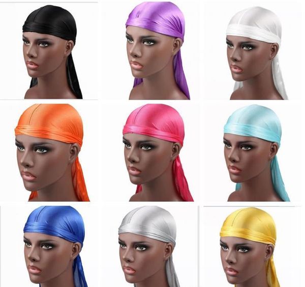 

100pcs new fashion men's satin durags bandana turban wigs men silky durag headwear headband pirate hat hair accessories by hope12, Yellow