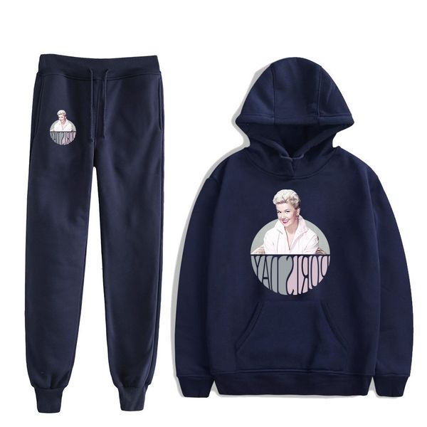 

day hoodies doris Â· wear leisure time belt hat guard + bottom-tied trousers hoodie, Blue;black