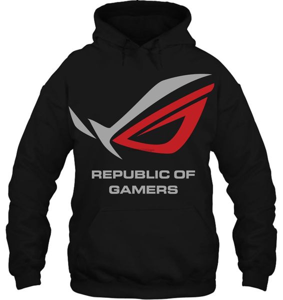 

men hoodie republic of gamers rog logo by black size s 2xl women streetwear