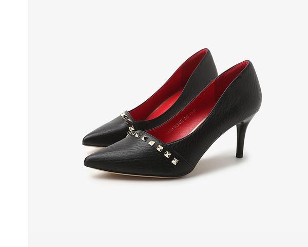 

2020 spring and autumn with new style fashion high heel fine heel pointed end women's shoes@mqwbh384, Black