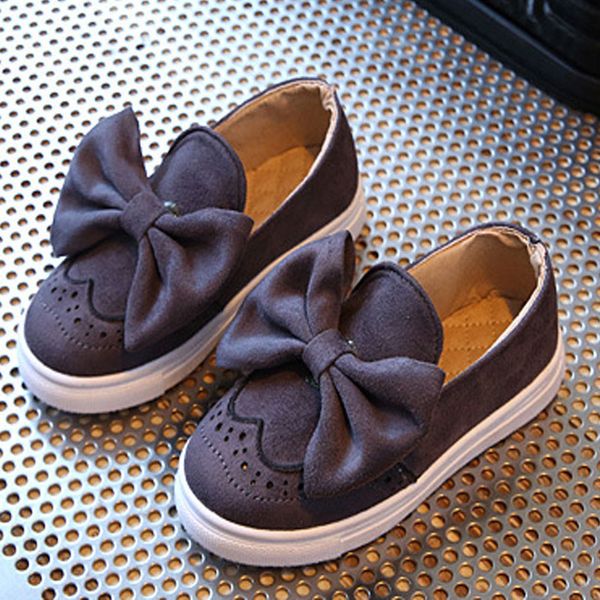 

big bow kids shoes girls spring loafers fashion suede children casual shoes for girl princess comfortable child csh323, Black;red