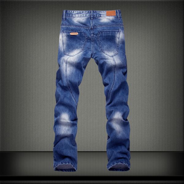 

2019 new style large size men's jeans washing faded cowboy trousers versatile fashion pants y1003, Blue