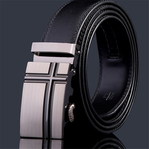 

men belt automatic genuine leather luxury black belt men's belts automatic buckle belt cummerbunds male, Black;brown