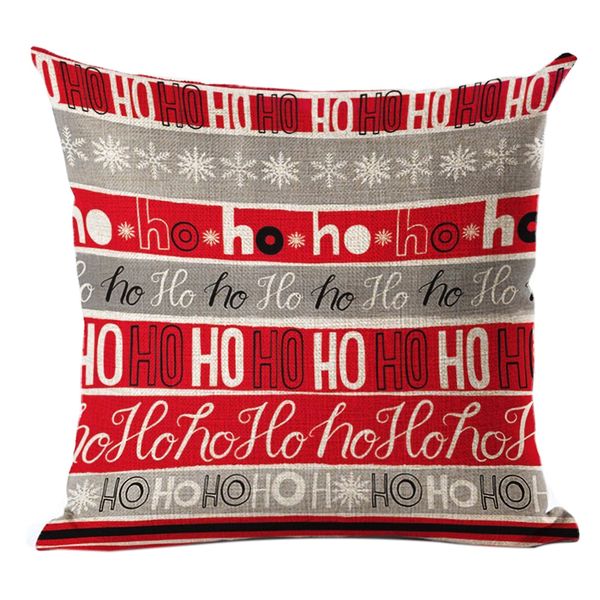 

christmas flax father christmas printed decorative cushion cover cushion cover car chair snowflake pattern 45 * 45 pillow case